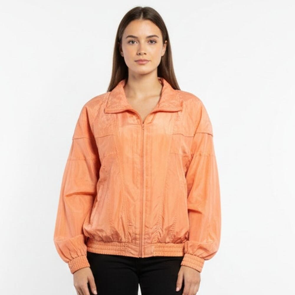 NWT Rhoda Bynne Womens L Pink Silk Windbreaker Style Jacket Lightweight